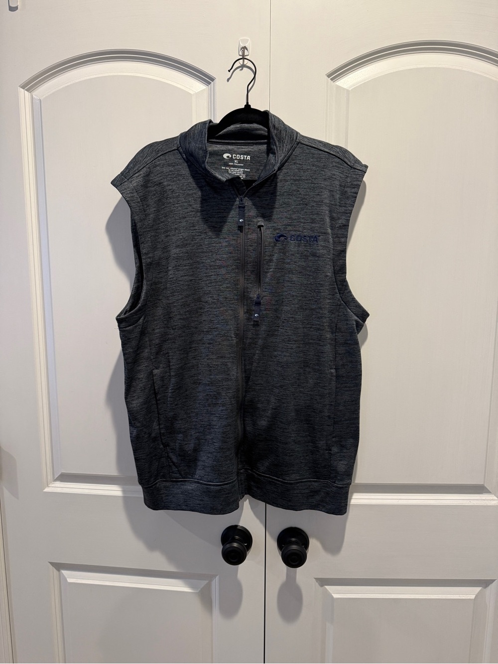 Costa Sleeveless Zip-Front Vest in Navy